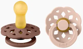 BIBS Boheme Pacifier, 2 Pack - Woodchuck/Blush - Size 1 (0-6 m)
