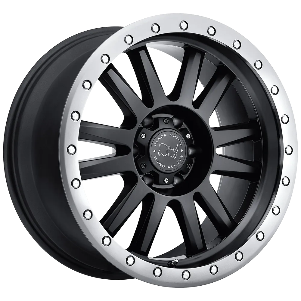 Black Rhino Tanay 17X9 8X170 12mm Matte Black W/ Matte Graphite Lip