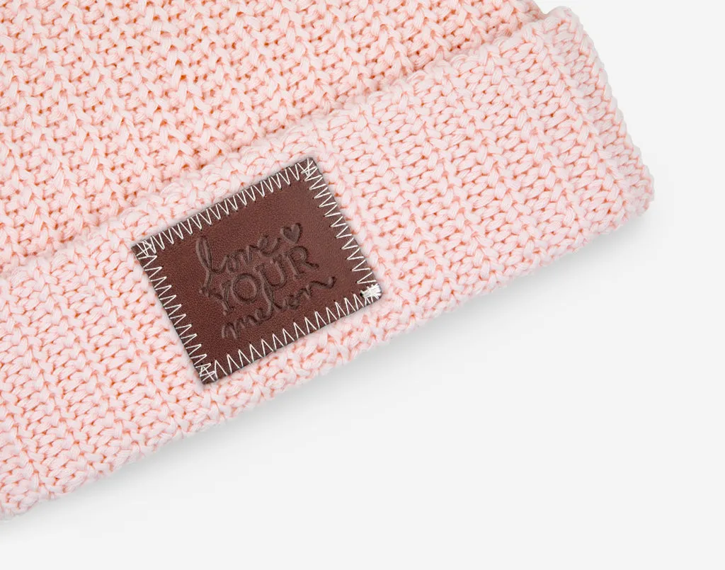 Blush Pom Beanie (Natural Pom)