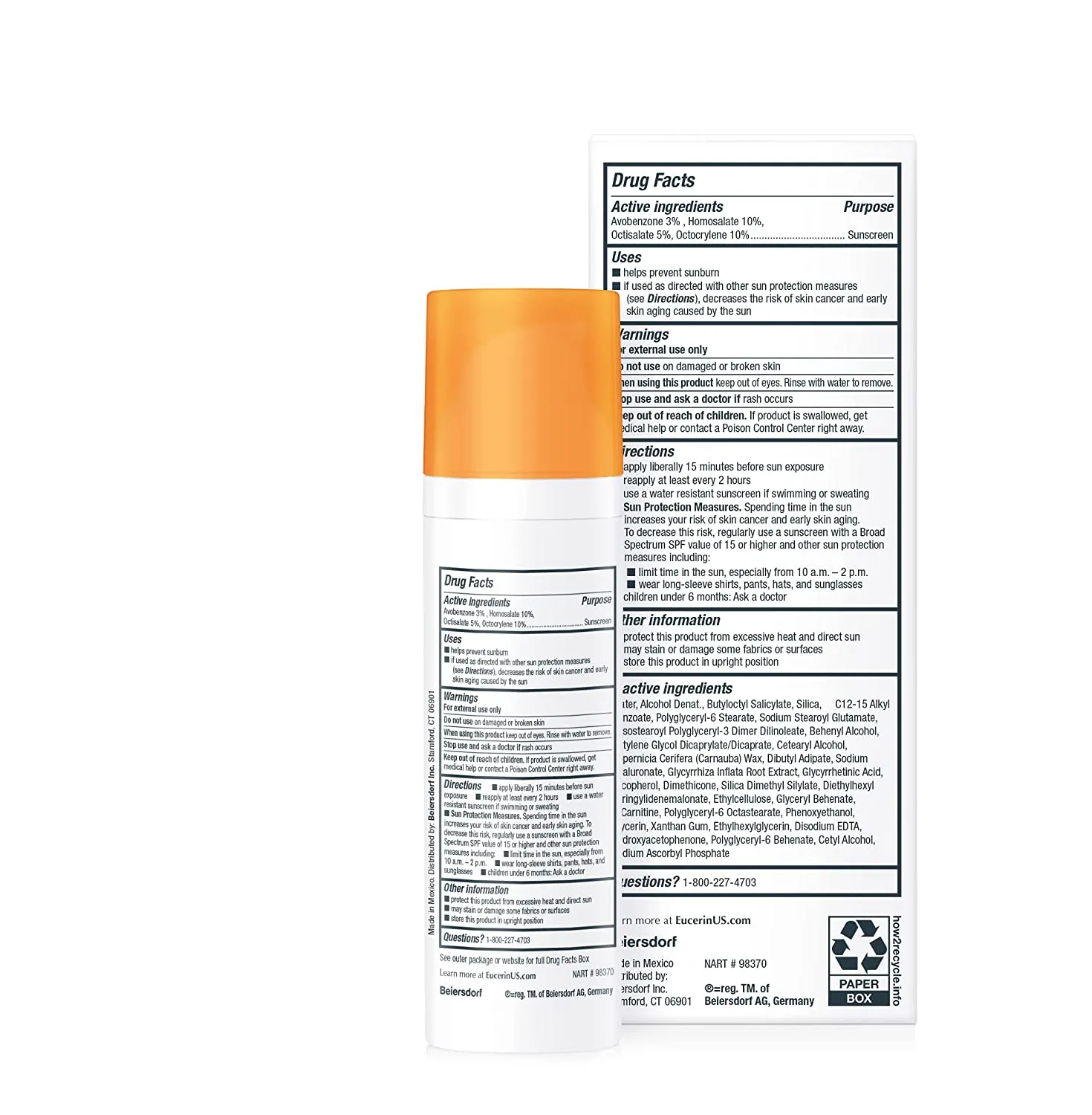 EUCERIN AGE DEFENSE HYALURONIC ACID SPF 50 2.5 Oz