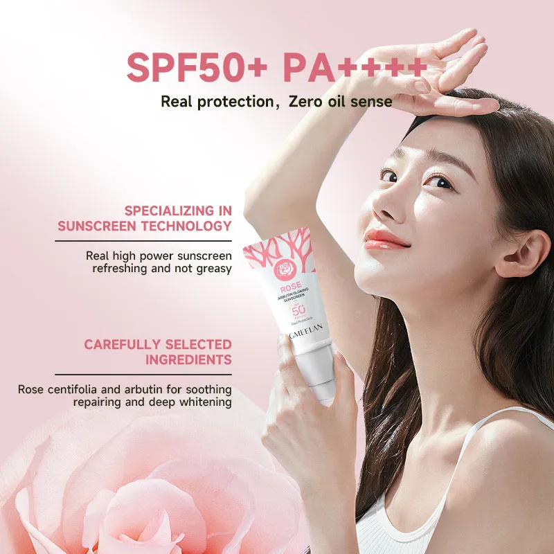 GMEELAN Rose Arbutin Glowing Sunscreen SPF 50  PA     (30gm)