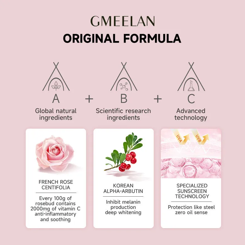 GMEELAN Rose Arbutin Glowing Sunscreen SPF 50  PA     (30gm)