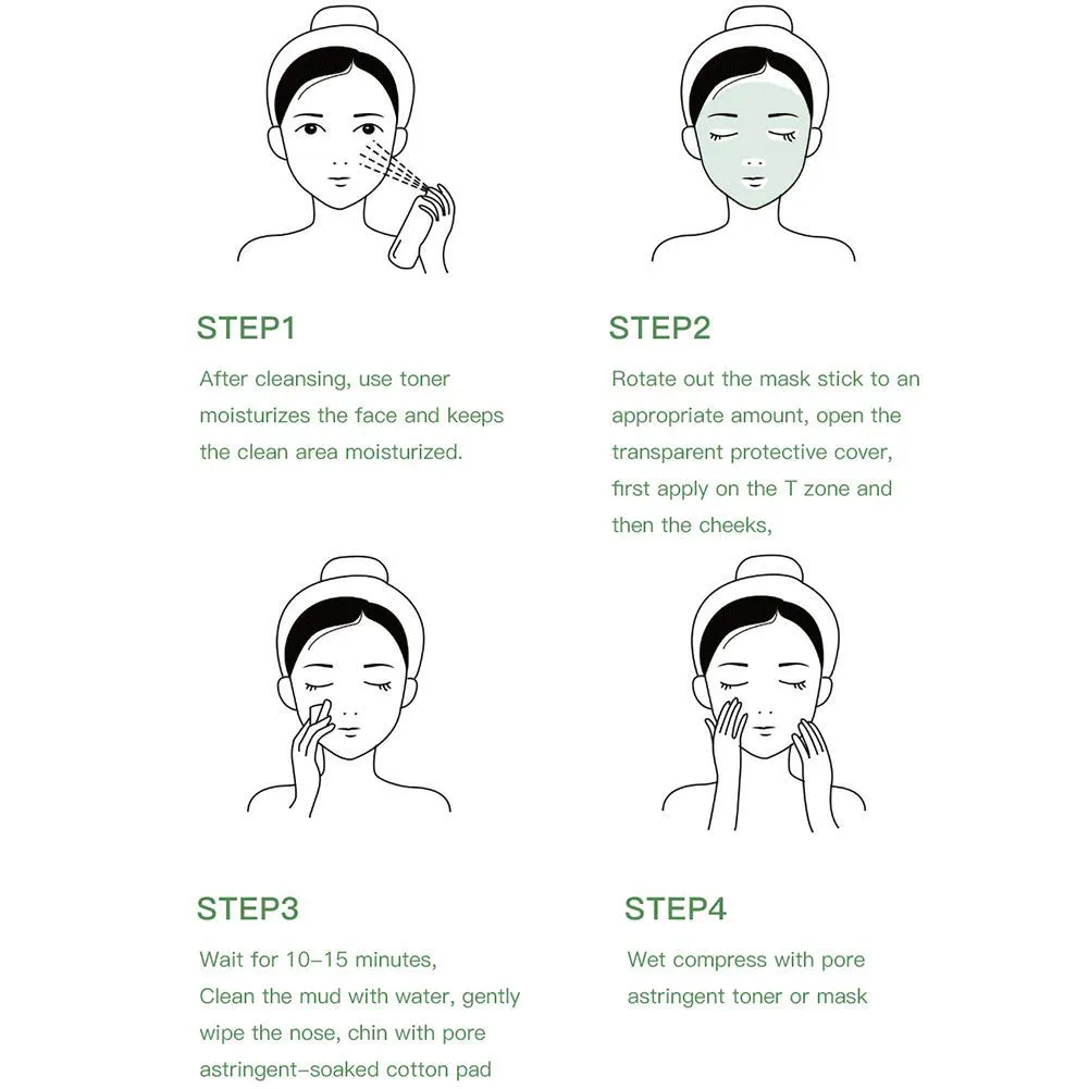 Green Tea Purifying Clay Clean Face Mask, Cleansing Mask Mud Mask for Men and Women, Moisturizing Oil Control Shrink Remove Blackheads, Shrink Pores, Improve Skin Tone