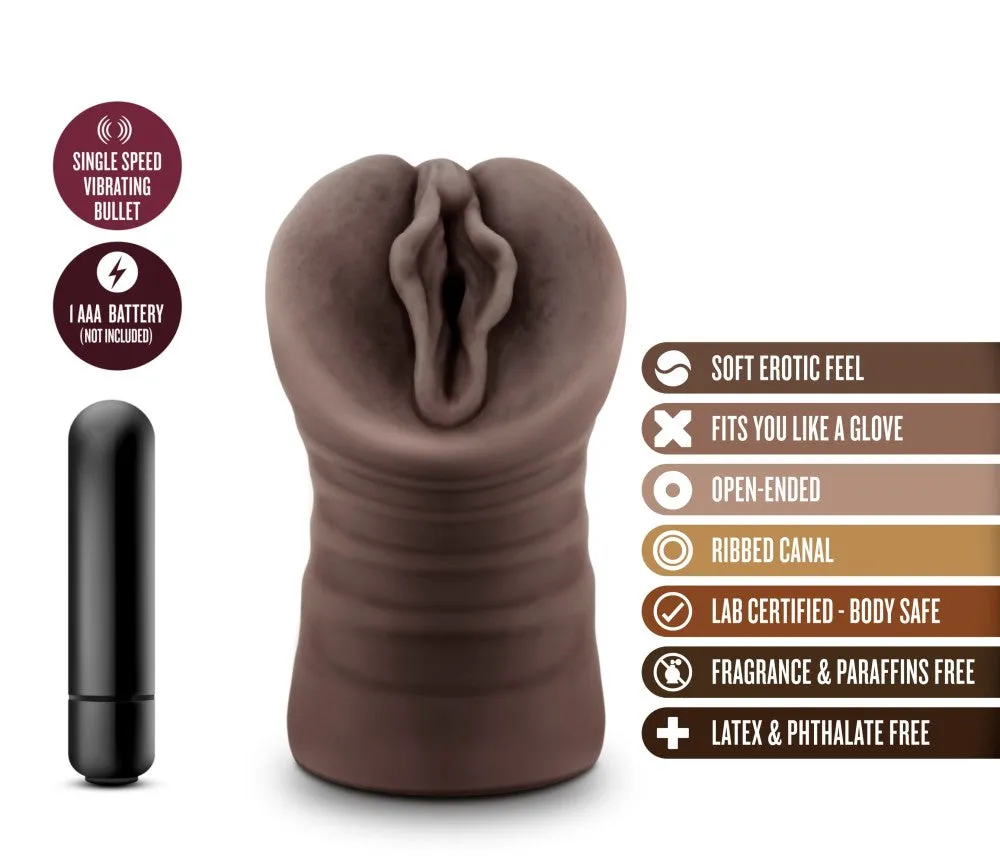 Hot Chocolate By Blush® | Alexis Realistic Chocolate Vibrating Body Part Vagina Masturbator