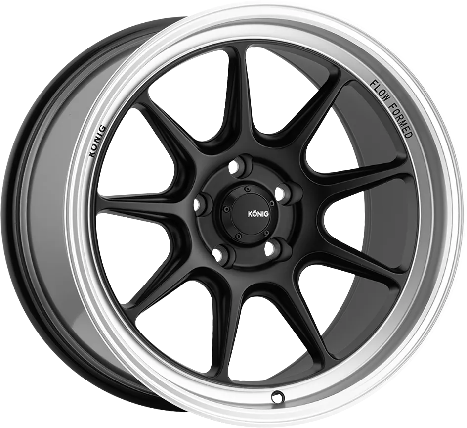 Konig Countergram 19X8.5 5X108 ET 43MM Matte Black With Matte Machined Lip