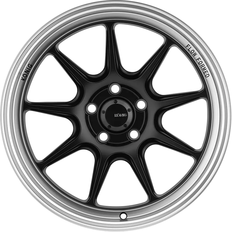 Konig Countergram 19X8.5 5X108 ET 43MM Matte Black With Matte Machined Lip