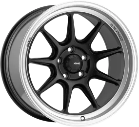 Konig Countergram 19X8.5 5X108 ET 43MM Matte Black With Matte Machined Lip