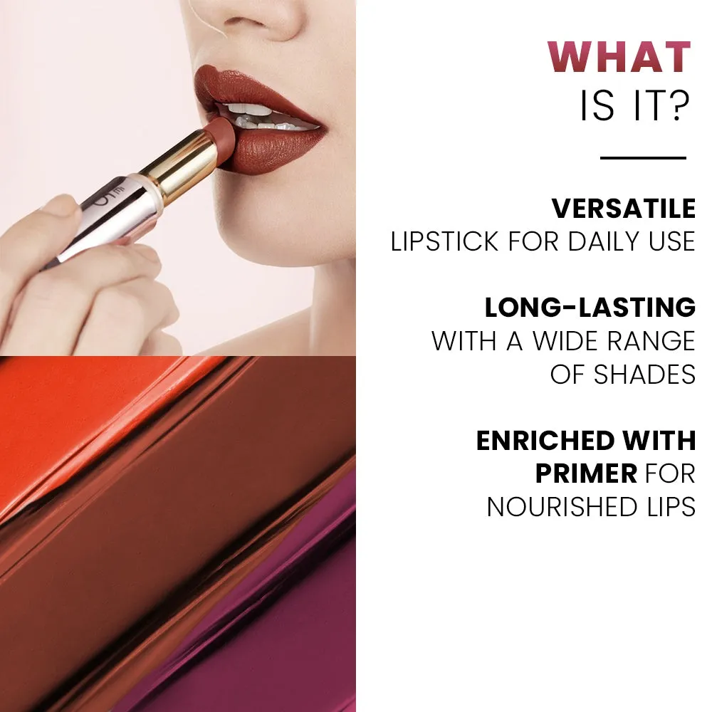 Lakmē 9to5 Powerplay Priming Matte Lipstick