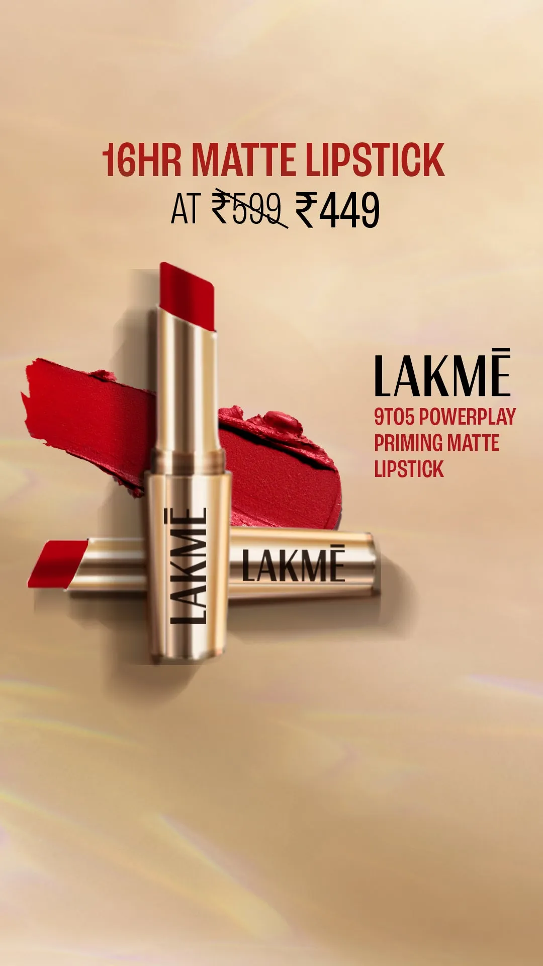 Lakmē 9to5 Powerplay Priming Matte Lipstick
