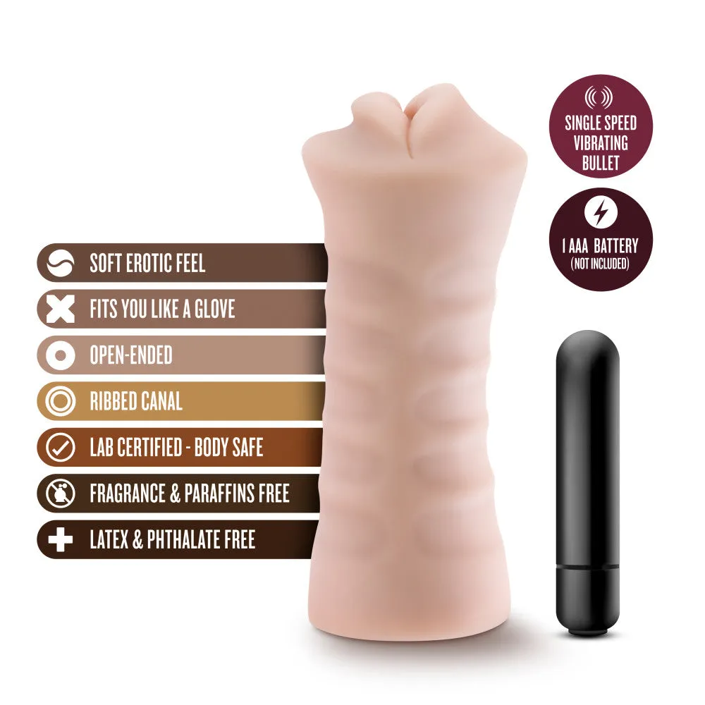 M For Men By Blush® | Angie Realistic Vanilla Vibrating Masturbator / Stroker