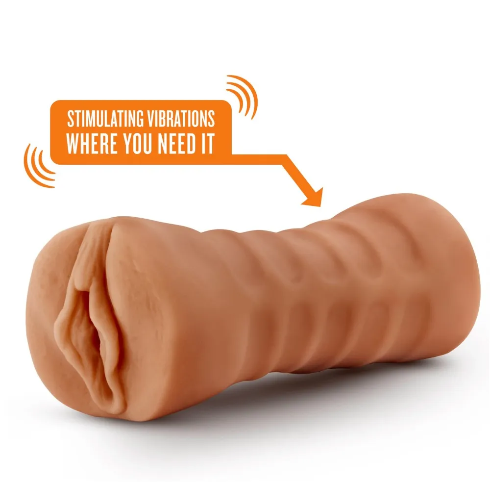 M For Men By Blush® | Sofia Realistic Mocha Vibrating Masturbator / Stroker