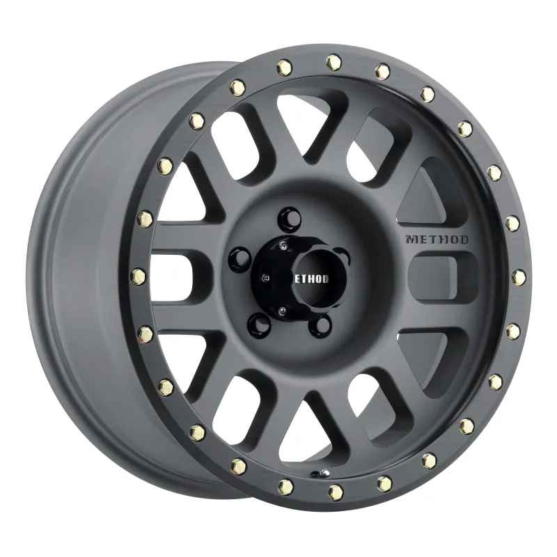 Method Race Wheels MR309 Grid Titanium Wheels with Matte Black Lip MR30978550800