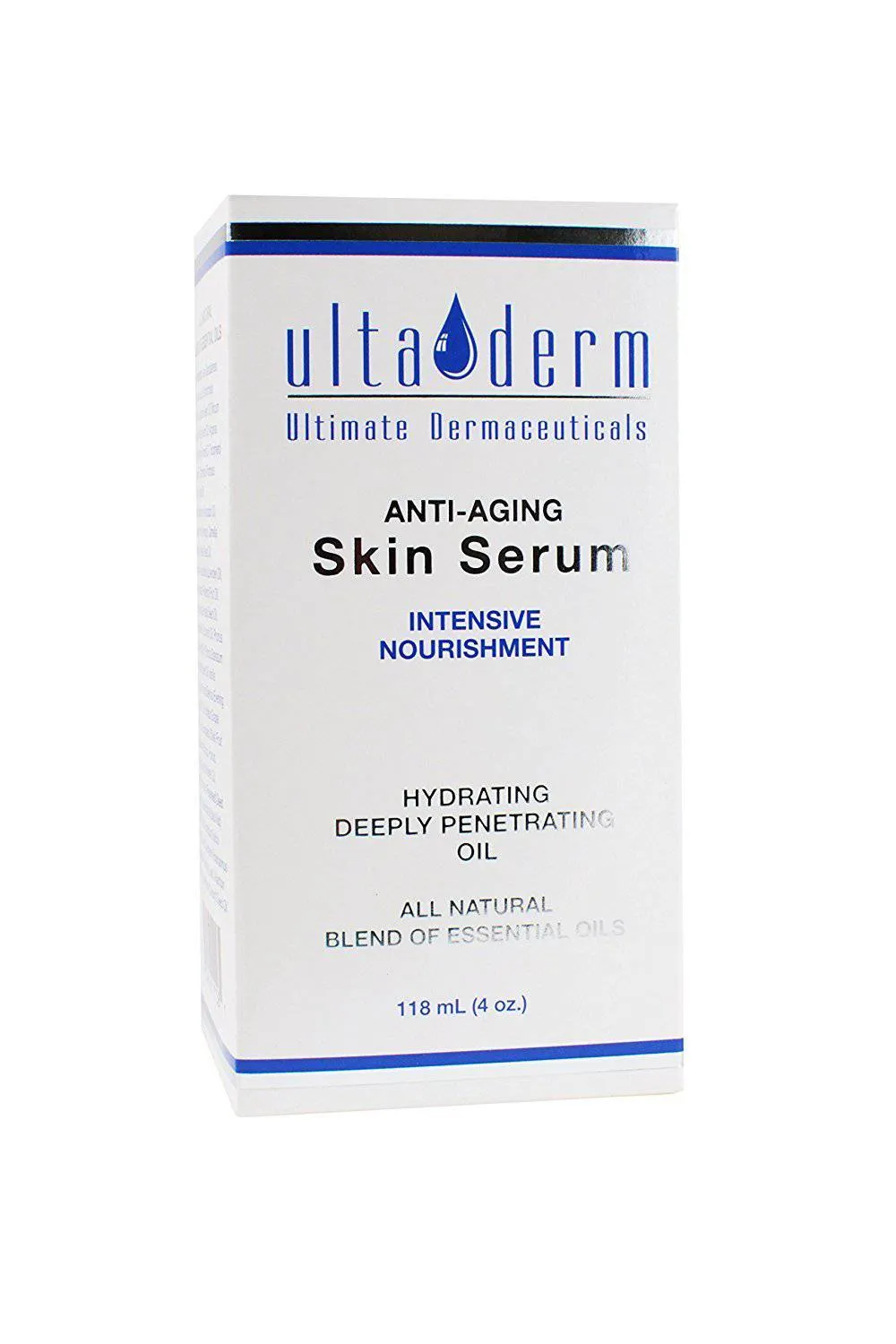 Ultimate Dermaceuticals Anti-Aging All Natural Skin Serum Moisture-Embracing Formula with Essential Oils, 4 ounces
