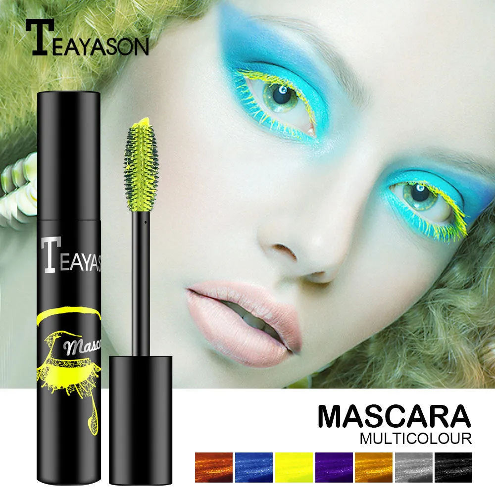 Wholesale color elongated thick royal blue purple gold bronze fluorescent green mascara does not smudge JDC-MA-XuQ002